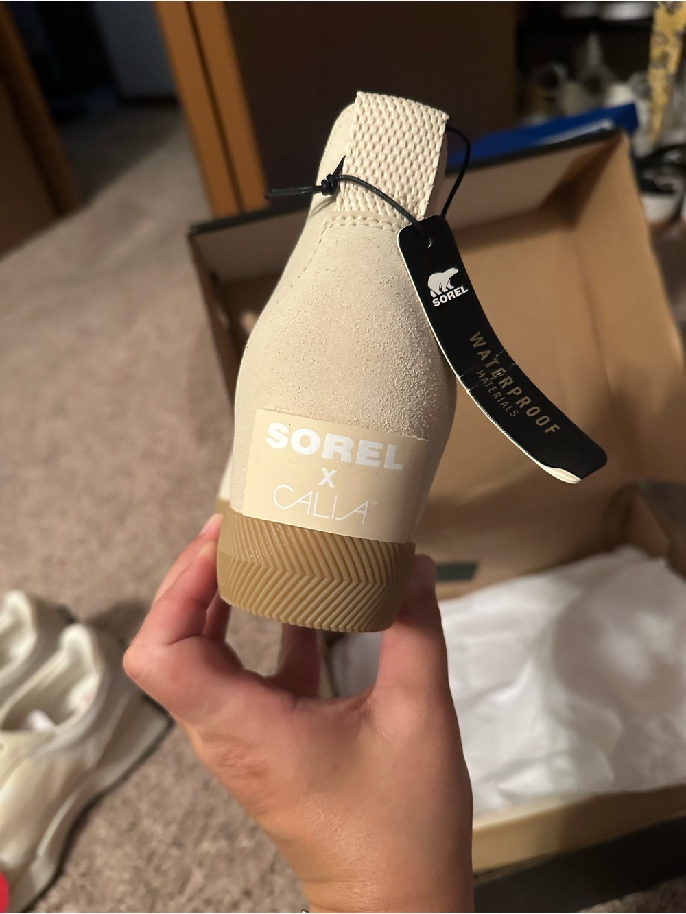 Sorel Cream Wedge Chelsea Bootie with Tan Sole - Picture 2 of 2